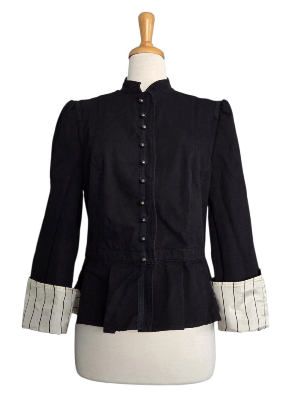 Zara Military Cotton Casual Jacket Women's Size XL Black
